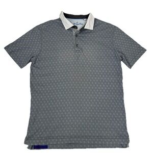 Robert Graham Polo Shirt Mens S Grey Short Sleeve Geometric Print Cotton
